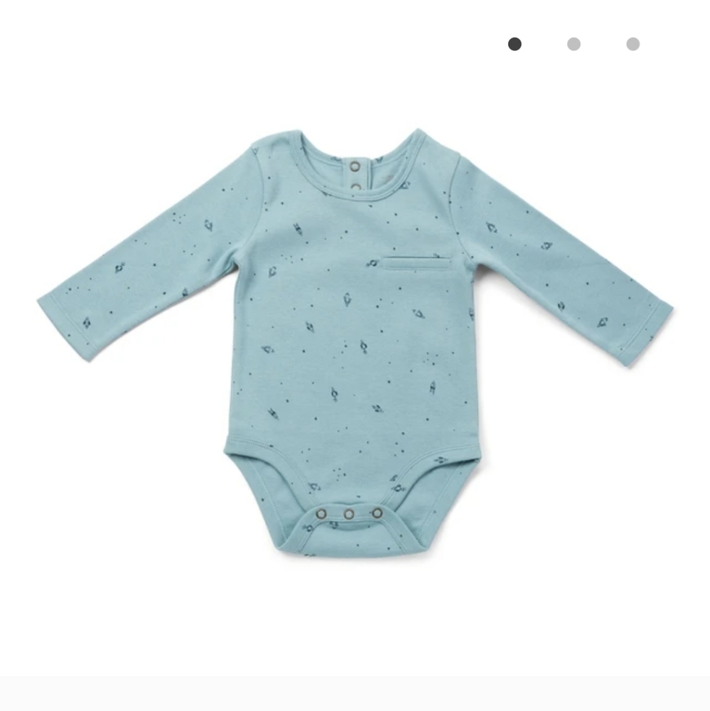 Pehr Pocket One Piece 3-6 organic cotton Rocketman